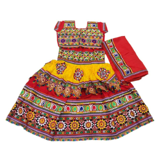 Red Yellow Rajasthyani Dress Set